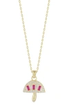 Sphera Milano 14k Yellow Gold Plated Sterling Silver Cz Mushroom Pendant Necklace In Gold