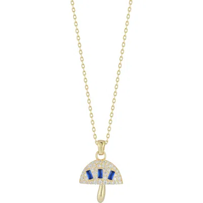 Sphera Milano 14k Yellow Gold Plated Sterling Silver Cz Mushroom Pendant Necklace