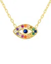 Sphera Milano 18k Gold Over Silver Cz Evil Eye Necklace
