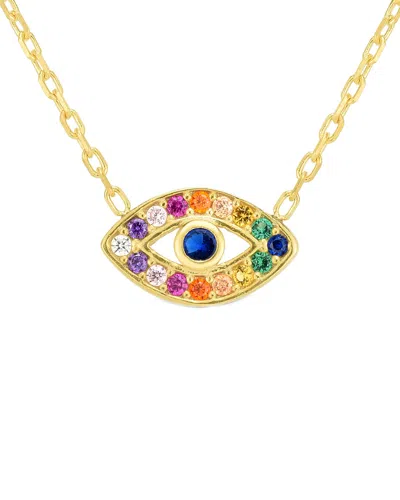 Sphera Milano 18k Gold Over Silver Cz Evil Eye Necklace
