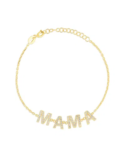 Sphera Milano 18k Gold Over Silver Cz Mama Bracelet
