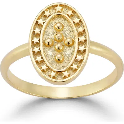 Sphera Milano 18k Gold Plated Star Cross Ring