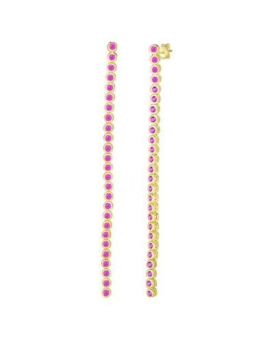 Sphera Milano 18k Over Silver Cz Drop Earrings