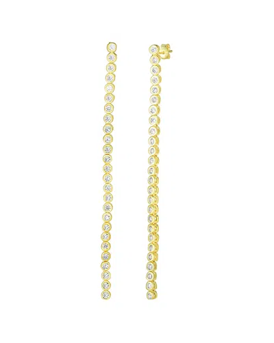 Sphera Milano 14k Gold Plated Sterling Silver Cz Linear Drop Earrings