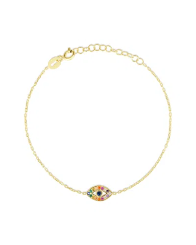 SPHERA MILANO SPHERA MILANO 18K OVER SILVER CZ EVIL EYE BRACELET