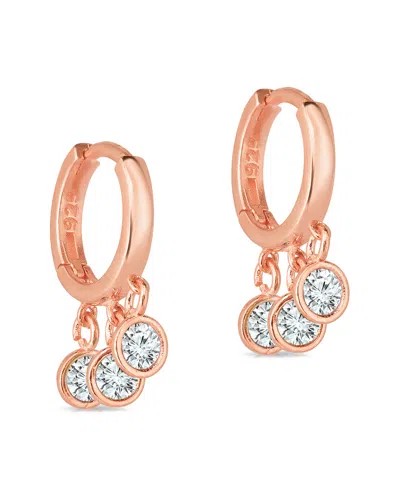 Sphera Milano 18k Over Silver Cz Hoops In Gold