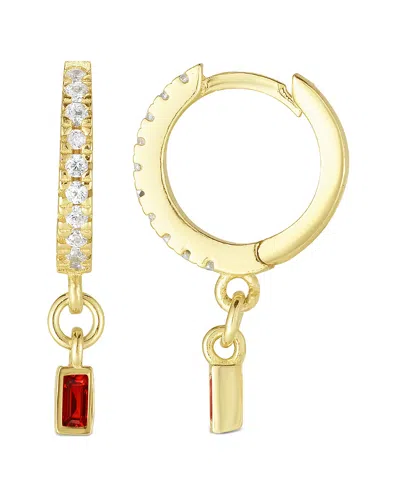 SPHERA MILANO SPHERA MILANO 18K OVER SILVER CZ HOOPS