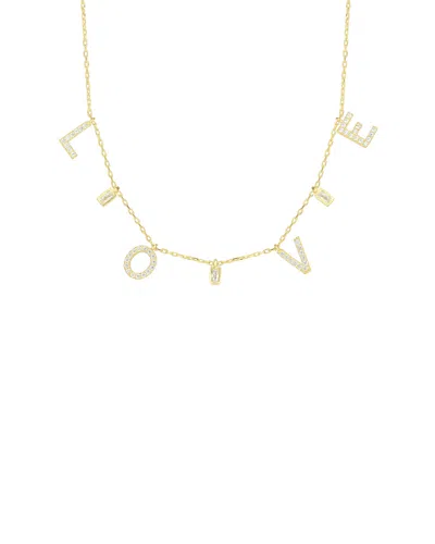 Sphera Milano 18k Over Silver Cz Love Charm Necklace