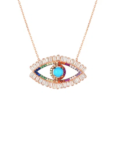 Sphera Milano 18k Over Silver Cz Necklace In Gold