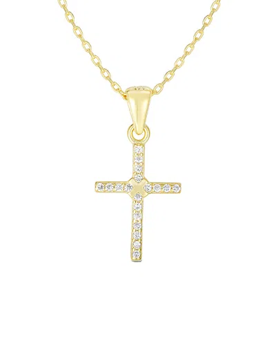 Sphera Milano 18k Over Silver Cz Necklace In Gold