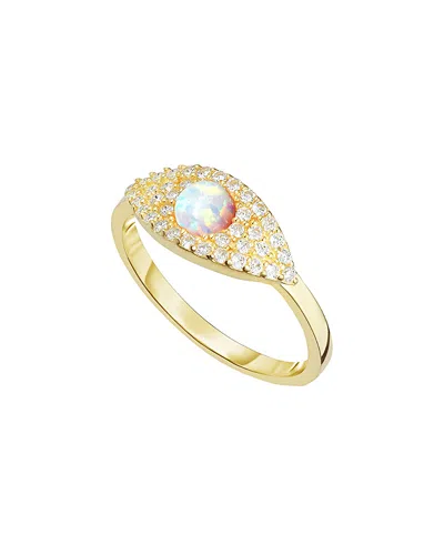 Sphera Milano 18k Over Silver Cz Ring In Gold