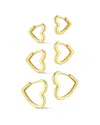 Sphera Milano 18k Plated Heart Earrings