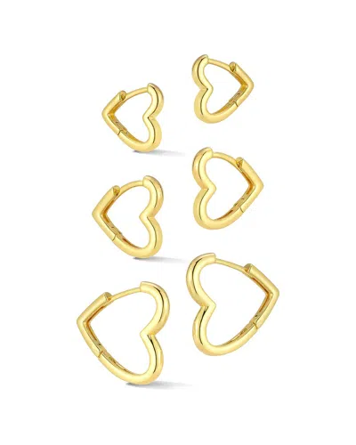 Sphera Milano 18k Plated Heart Earrings In Gold