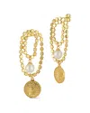 Sphera Milano Freshwater Pearl & Coin Drop Earrings
