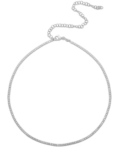 SPHERA MILANO SPHERA MILANO 18K WHITE GOLD OVER SILVER CZ NECKLACE