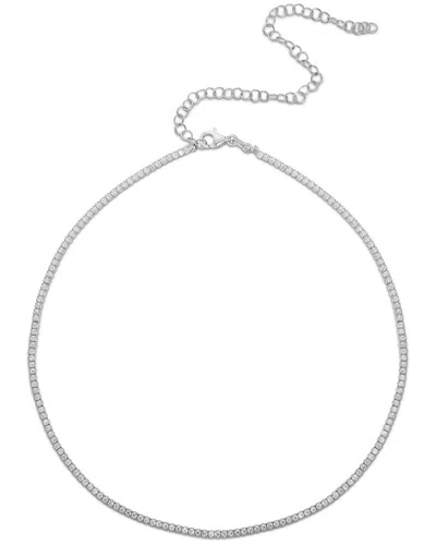 SPHERA MILANO SPHERA MILANO 18K WHITE GOLD OVER SILVER CZ NECKLACE