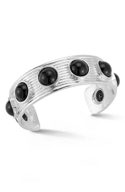 Sphera Milano Beaded Cuff Bracelet In Silver