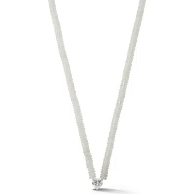 Sphera Milano Beaded Heart Pendant Necklace In Silver