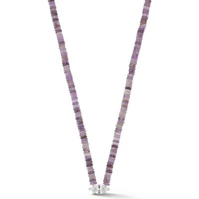 Sphera Milano Beaded Marquise Pendant Necklace In Silver