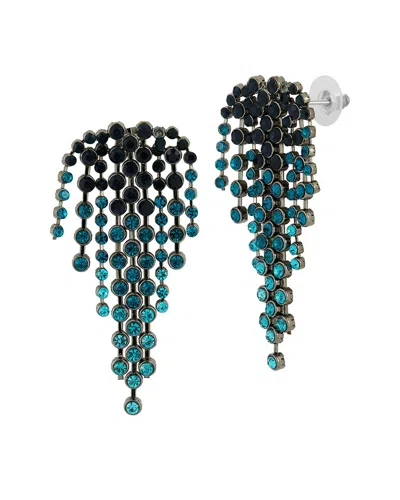 Sphera Milano Blue Ombre Tassel Earrings In Green