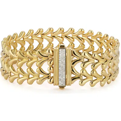 Sphera Milano Bold Double Row Weave Bracelet In Gold