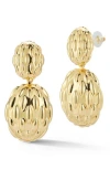 Sphera Milano Bold Textured Orb Drop Earrings In Gold