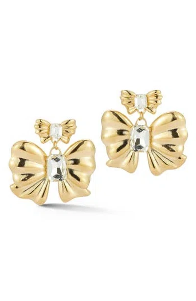 Sphera Milano Bow Drop Earrings In Gold