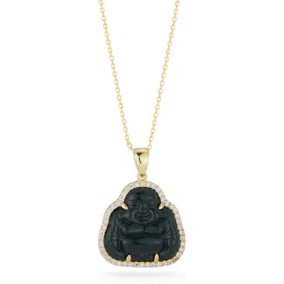 Sphera Milano Buddha Pendant Necklace In Gold/black