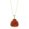 Sphera Milano Buddha Pendant Necklace In Gold/red