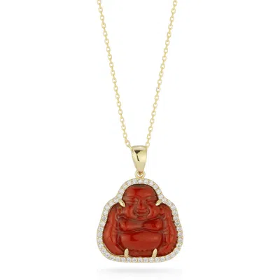 Sphera Milano Buddha Pendant Necklace In Red