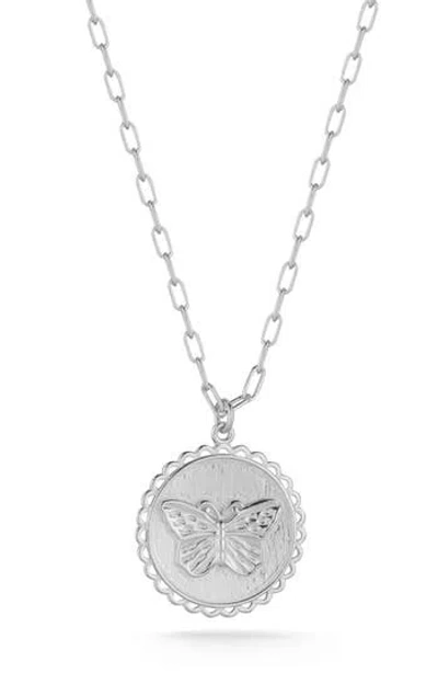 Sphera Milano Butterfly Pendant Necklace In Silver