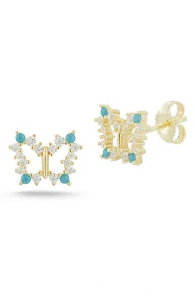 Sphera Milano Butterfly Stud Earrings In Gold