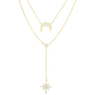 Sphera Milano Celestial Double Layer Necklace In Gold