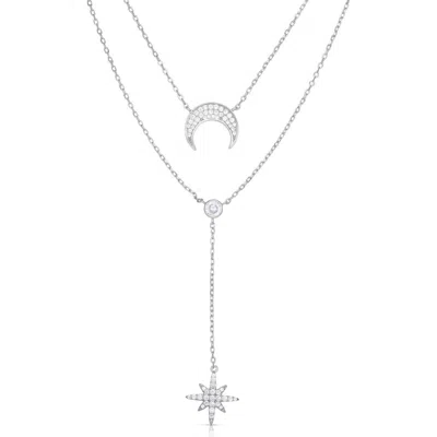 Sphera Milano Celestial Double Layer Necklace In Silver