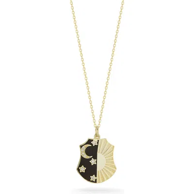 Sphera Milano Celestial Tag Pendant Necklace In Gold