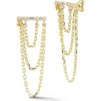 Sphera Milano Chain Front/back Earrings In Gold