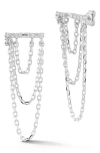 Sphera Milano Silver Cz Chain Earrings In Silver