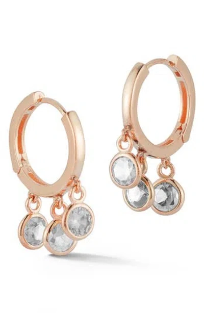 Sphera Milano Circle Charm Huggie Hoop Earrings In Gold