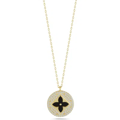 Sphera Milano Clover Pendant Necklace In Gold/black