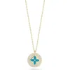 Sphera Milano Clover Pendant Necklace In Gold/blue
