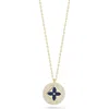 Sphera Milano Clover Pendant Necklace In Gold/navy