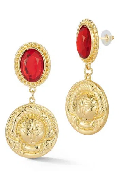 Sphera Milano Coin Drop Earrings In Gold