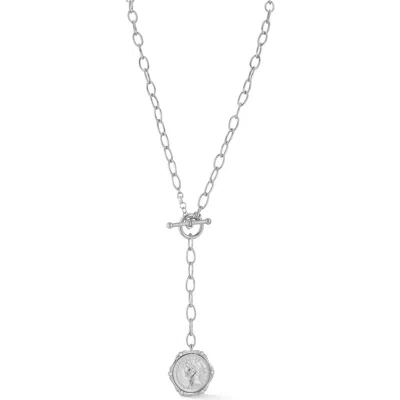 Sphera Milano Coin Lariat Necklace In Silver