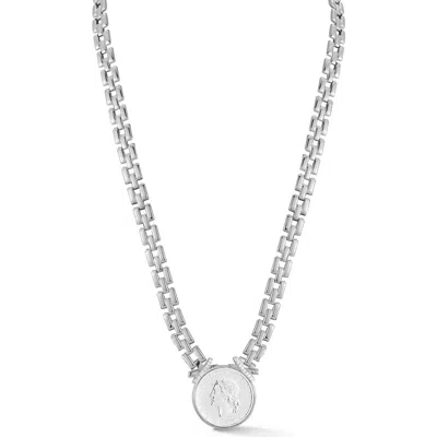 Sphera Milano Coin Statement Necklace In Silver