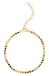 Sphera Milano Colorful Cz Station Bracelet In Gold