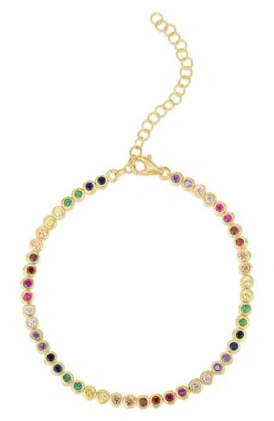 Sphera Milano Colorful Cz Station Bracelet In Gold