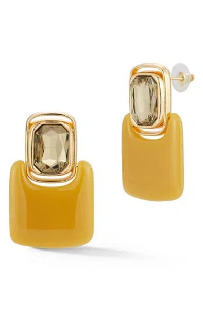 Sphera Milano Crystal Rectangle Drop Earrings