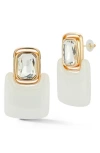 Sphera Milano Crystal Rectangle Drop Earrings