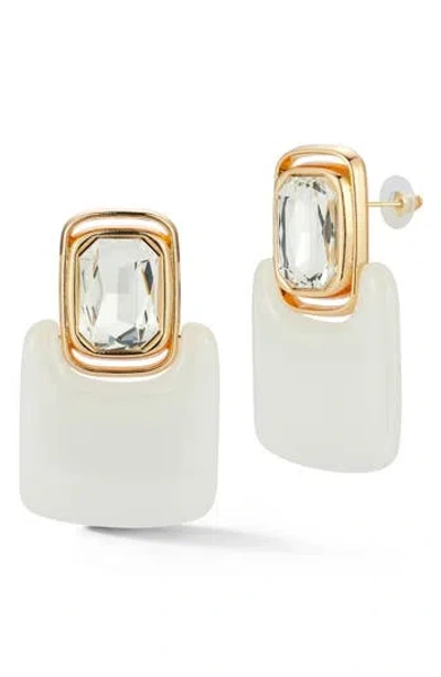Sphera Milano Crystal Rectangle Drop Earrings