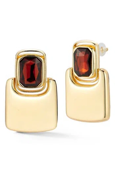 Sphera Milano Crystal Rectangular Drop Earrings